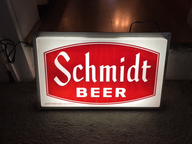 schmidt-beer-lighted-sign - Breweriana Aficionado