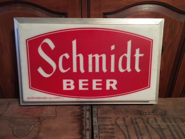 Schmidt Beer Lighted Sign - Breweriana Aficionado