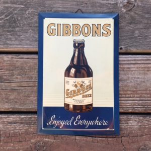 gibbons beer bottle tin sign Novelty Advertising Company