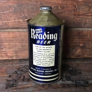 old reading beer quart cone top can