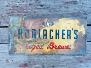 horlachers aged brews brass sign horlacher brewing company Allentown Pennsylvania