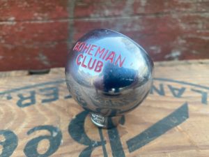 Bohemian Club export lager Ball Tap knob Robbins company Attleboro