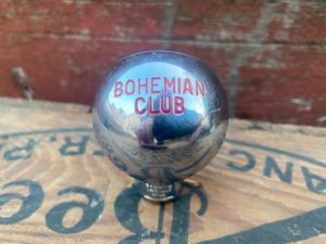 Bohemian Club export lager Ball Tap knob Robbins company Attleboro