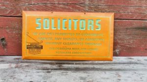 Solicitors Tin Sign Whitehead & Hoag Company Newark