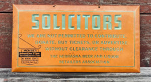 Solicitors Tin Sign crystoglas sign whitehead Hoag company Newark New Jersey