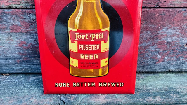 Fort Pitt Pilsener Beer Sign Fort Pitt Brewing Company Pittsburgh Permanent Sign Display Company