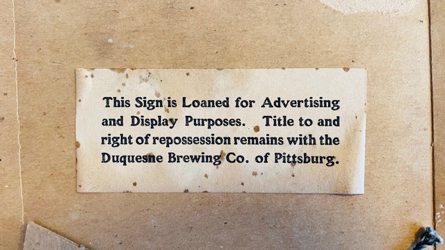 Duquesne Beer On Draught Sign Donaldson Art Sign Company Covington