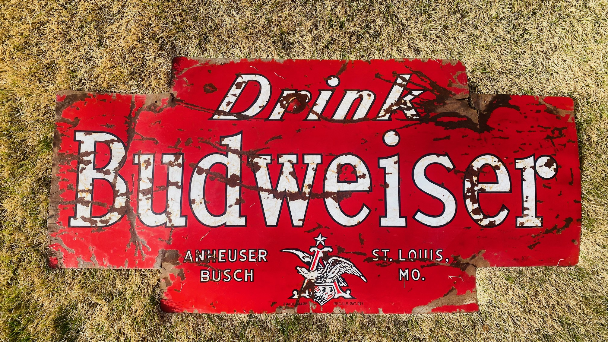 Drink Budweiser Porcelain Sign