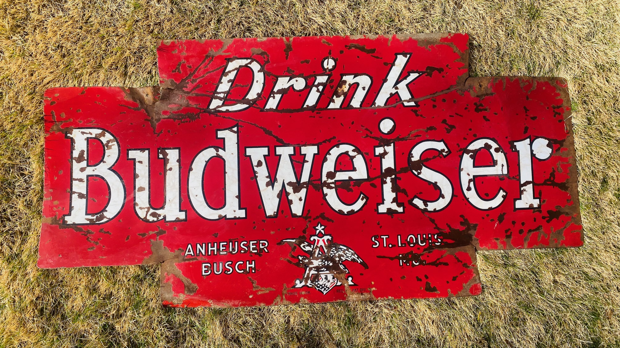 Drink Budweiser Porcelain Sign