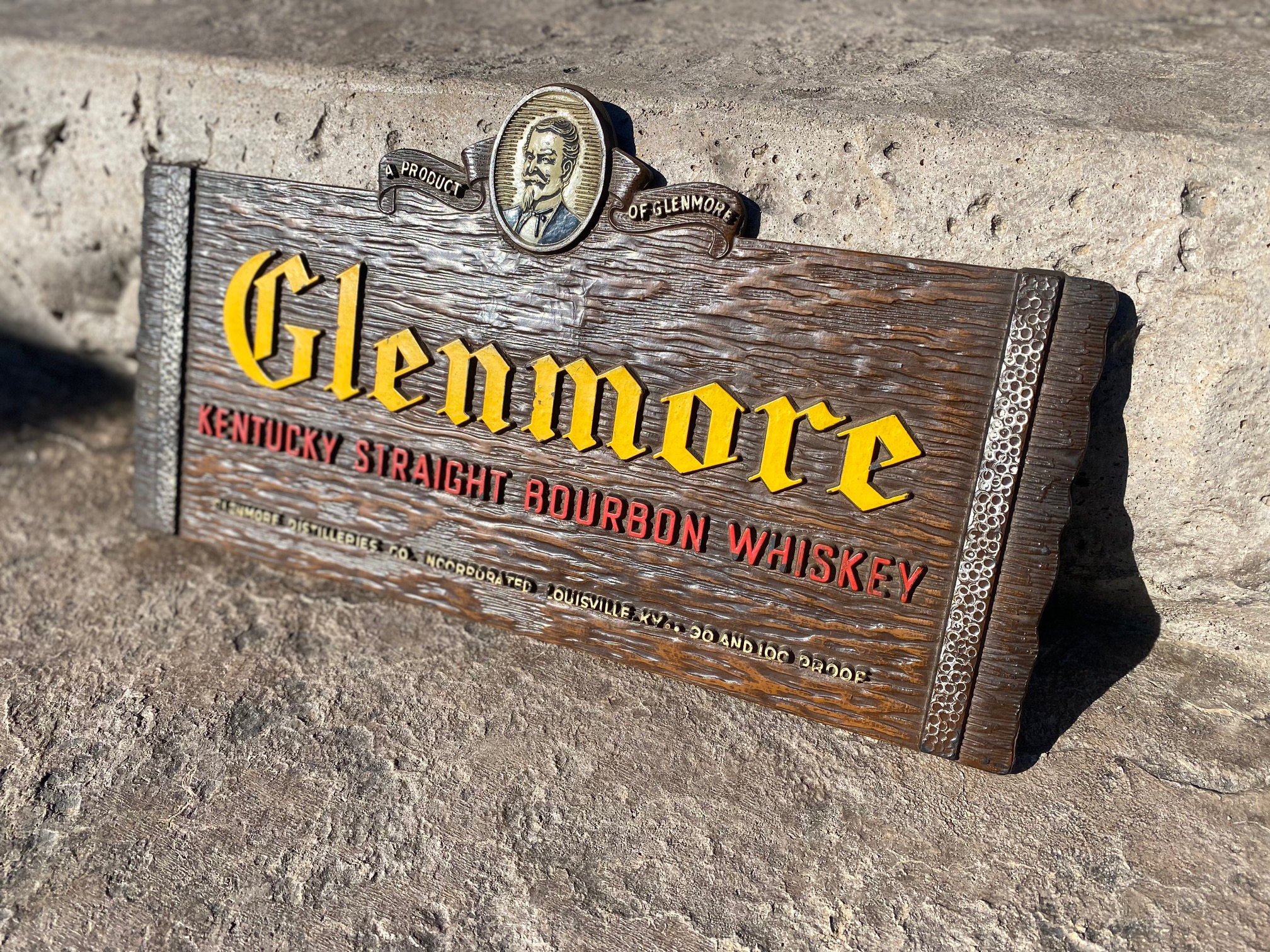 Glenmore Bourbon Whiskey Composite Sign Dura-Products Manufacturing Company Canton