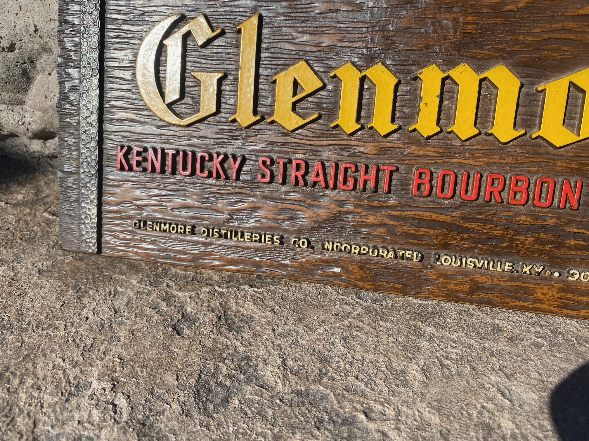 Glenmore Bourbon Whiskey Composite Sign Dura-Products Manufacturing Company Canton