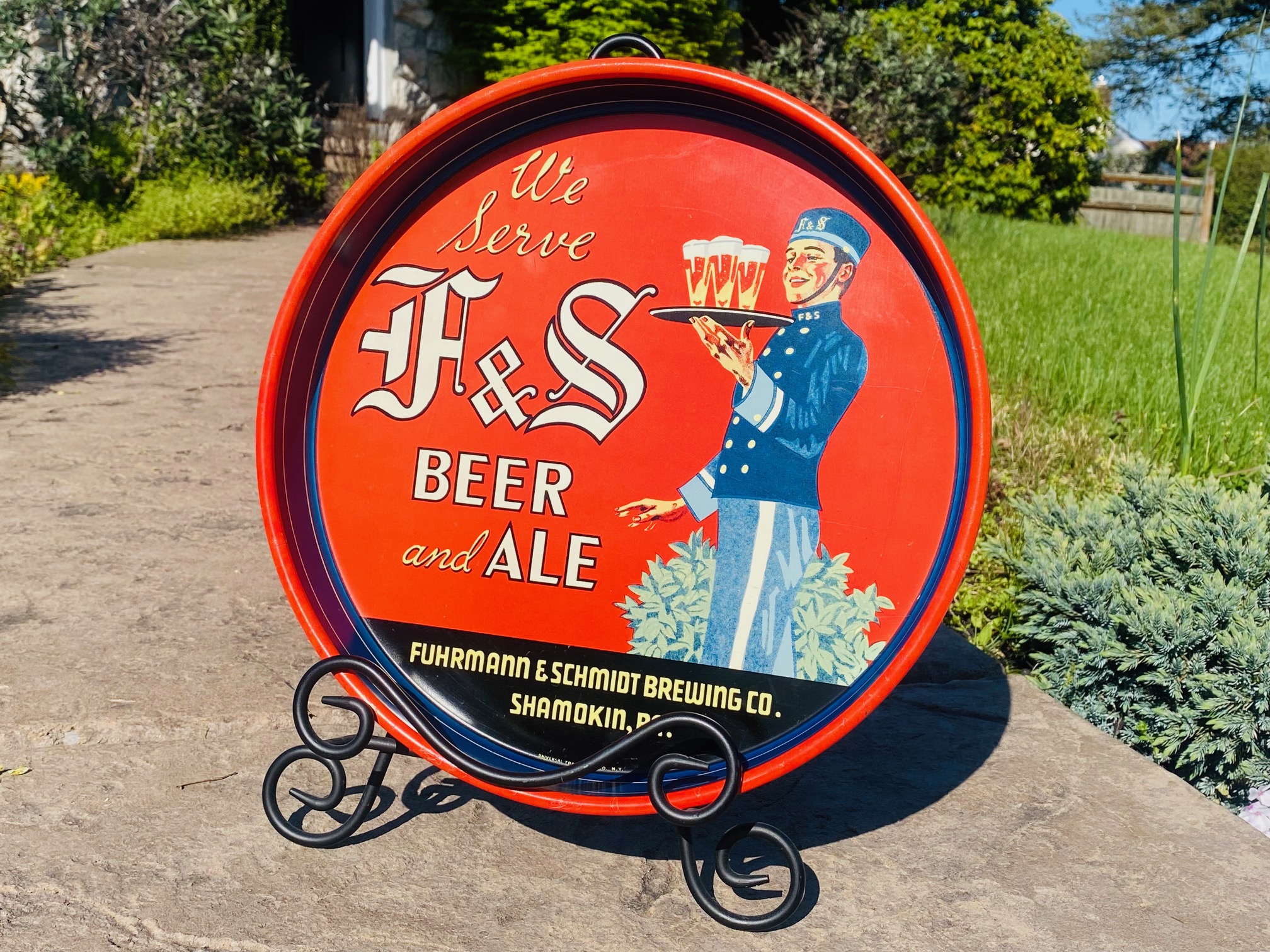 F&S Beer Waiter Tray Fuhrmann Schmidt Brewing Company Shamokin