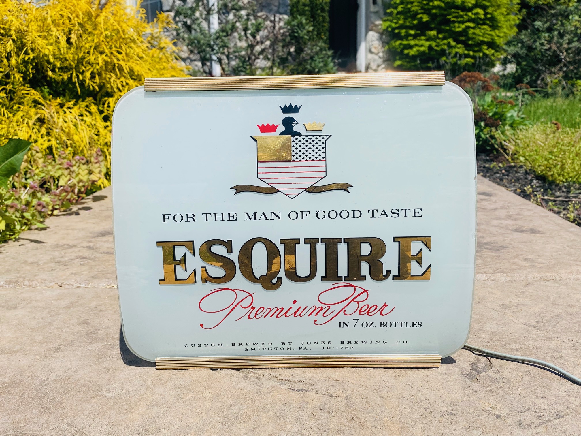 Esquire Premium Beer Sign Jones Brewing Company Smithton Advertising Products Cincinnati