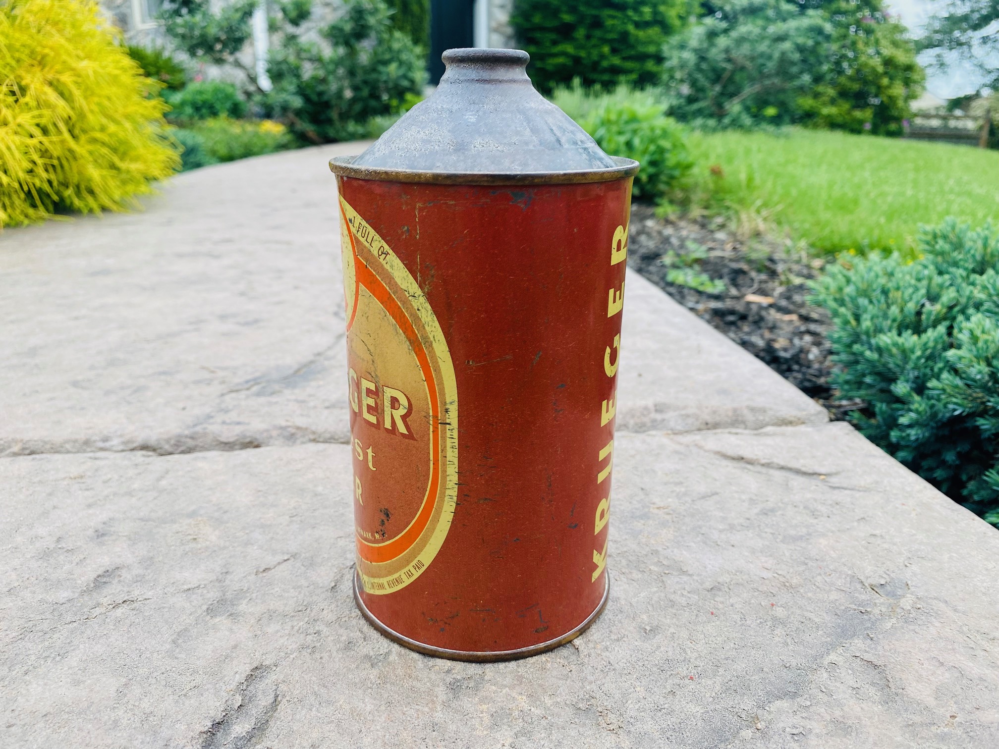 Krueger Beer Quart Cone Top Can Newark Continental Can Company