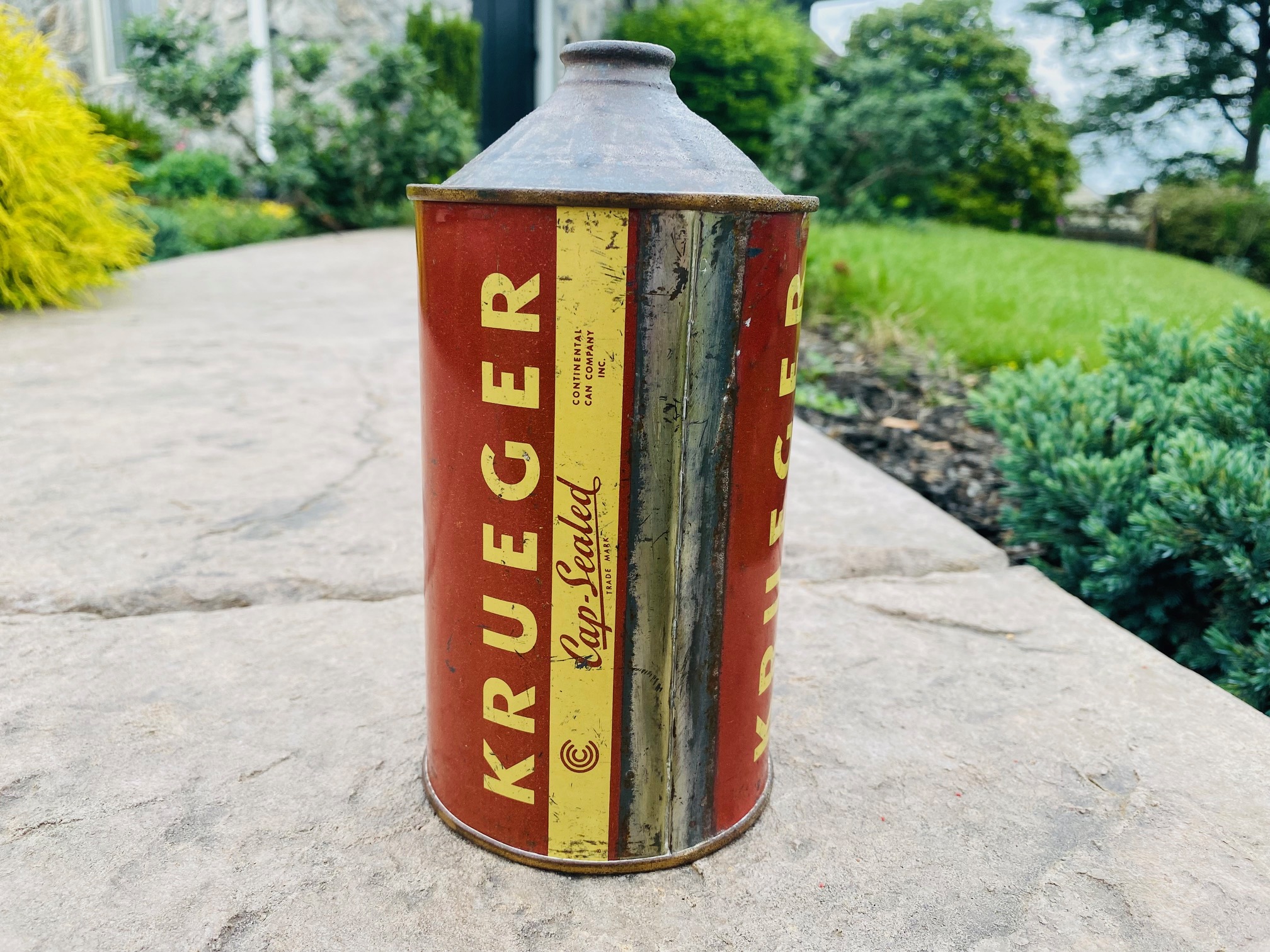 Krueger Beer Quart Cone Top Can Newark Continental Can Company