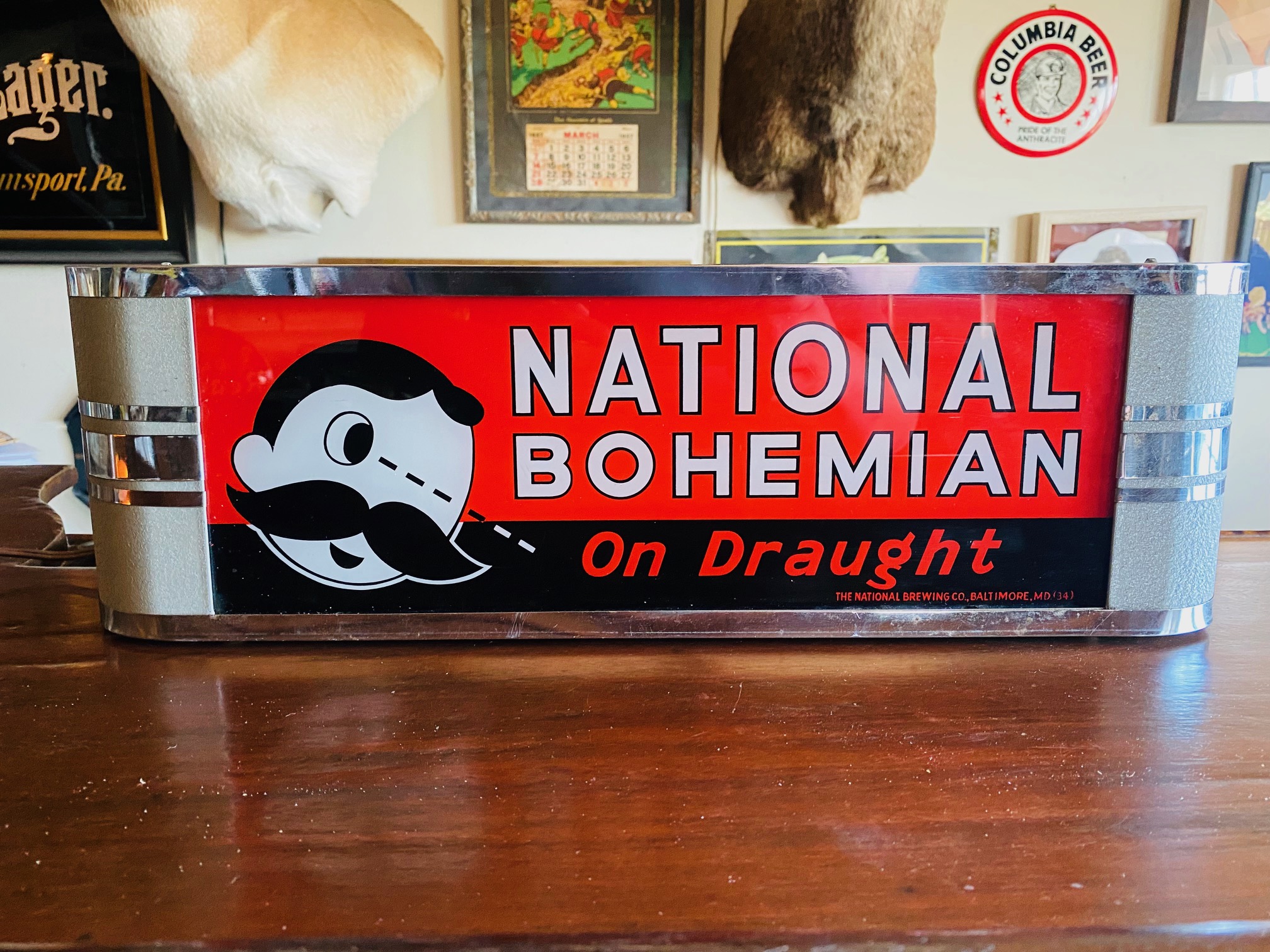 National Bohemian On Draught Lighted Sign Ohio Advertising Display Company Lima