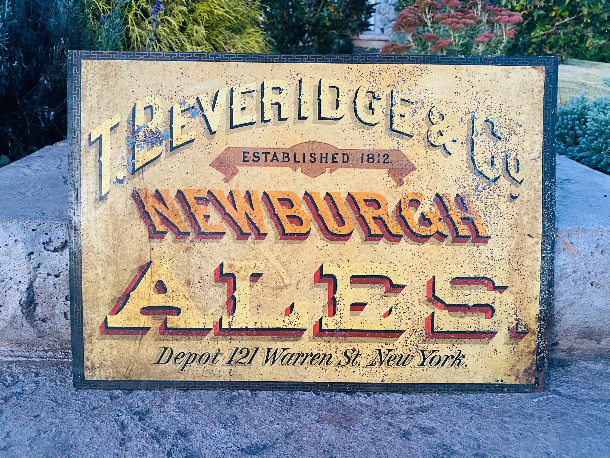 John Beveridge Company Brewery Newburgh Ales Sign New York