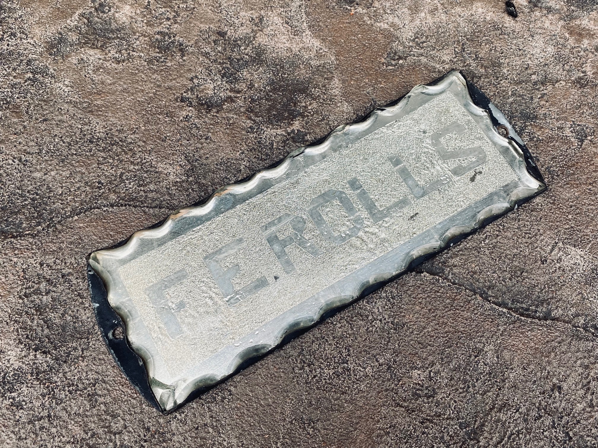 Scalloped Edge Glass Sign