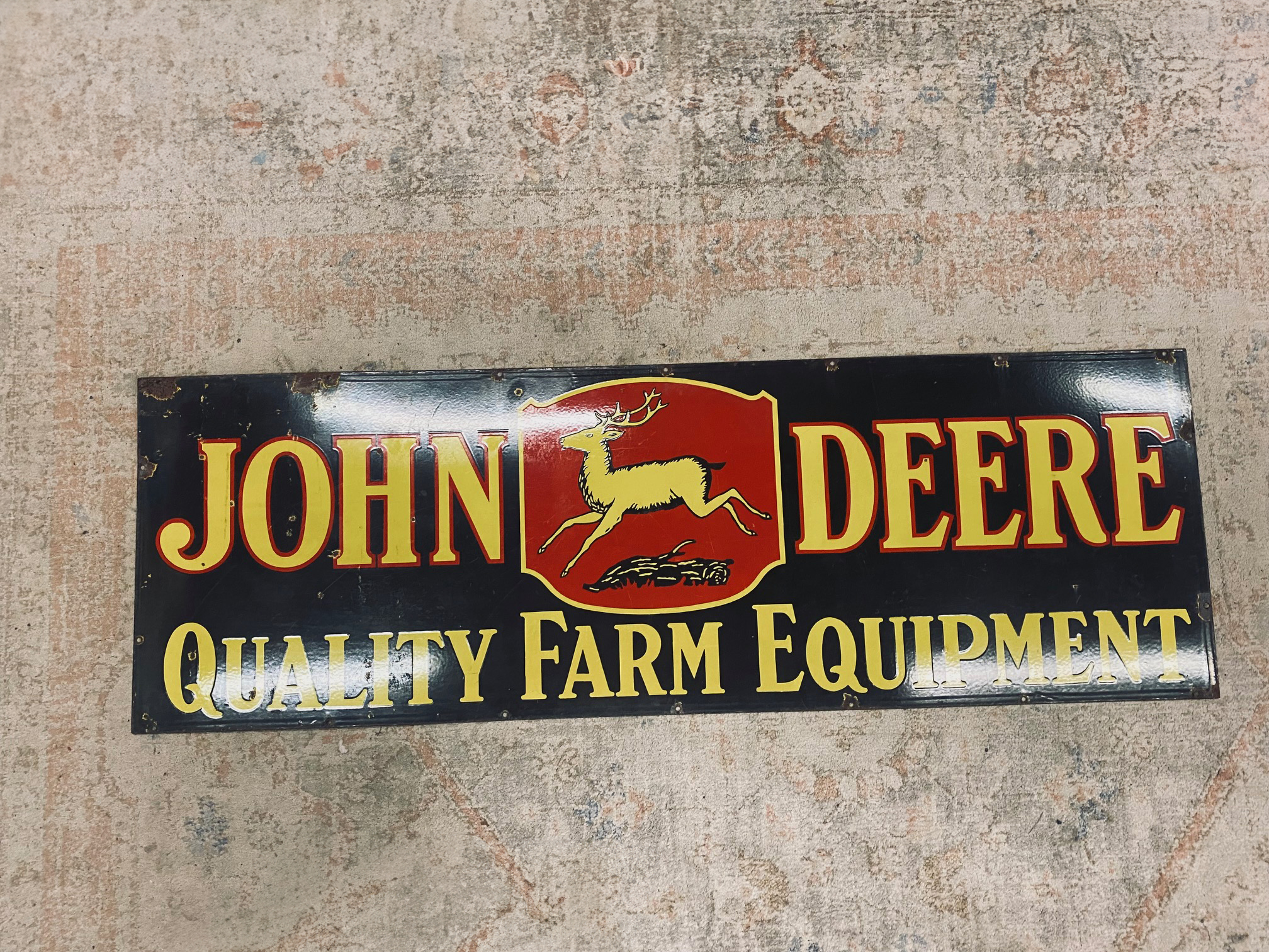 John Deere Porcelain Sign quality farm equipment Burdick Enamel Sign Company Chicago