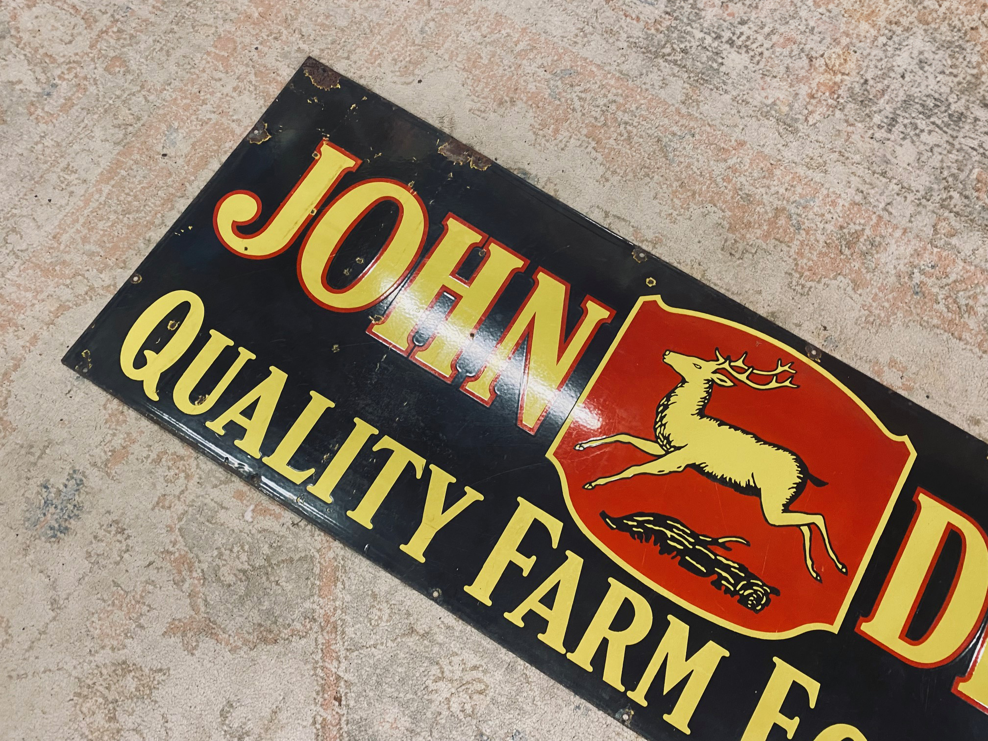 John Deere Porcelain Sign quality farm equipment Burdick Enamel Sign Company Chicago