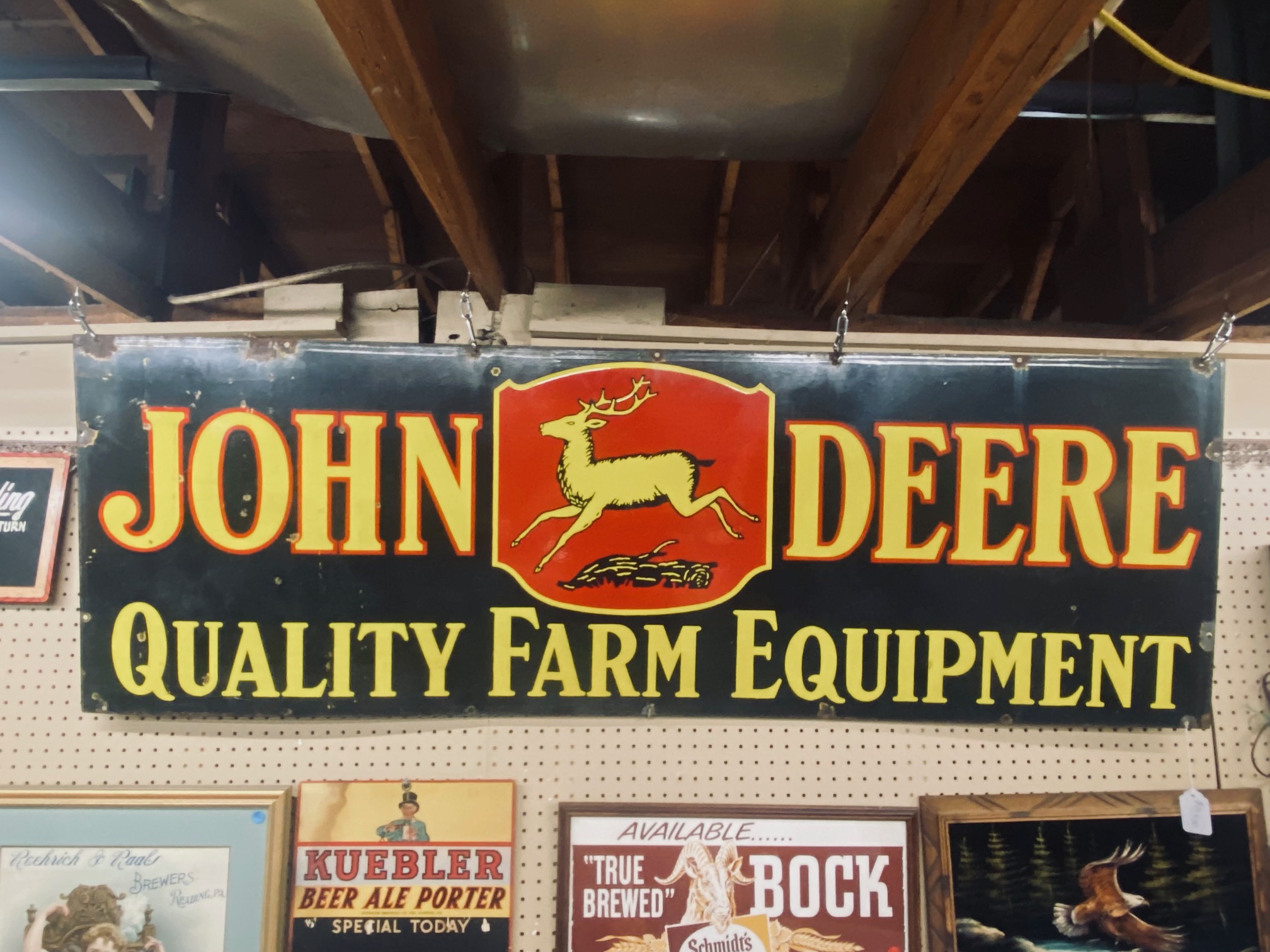 John Deere Porcelain Sign quality farm equipment Burdick Enamel Sign Company Chicago